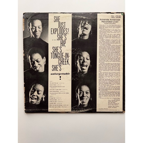 Amanda Ambrose Recorded Live! LP RCA Victor LPM 2696 Mono 1963 VG - Picture 2 of 8